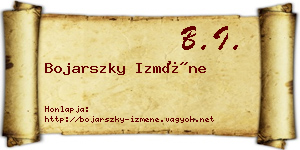 Bojarszky Izméne névjegykártya